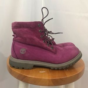 Magenta Timberland boots